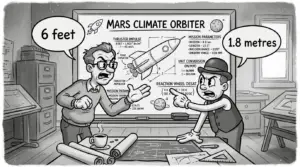Mars Climate Orbiter. Metric conversion error